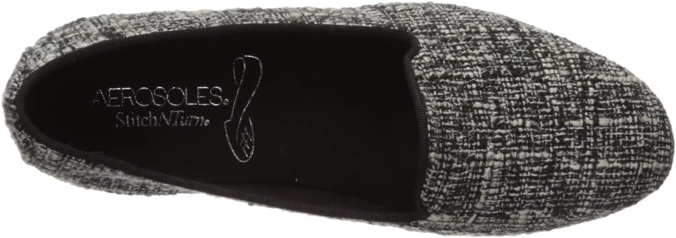 Aerosoles Women’s Betunia Slip-On Loafer with Memory Foam Footbed(Black White Combo)