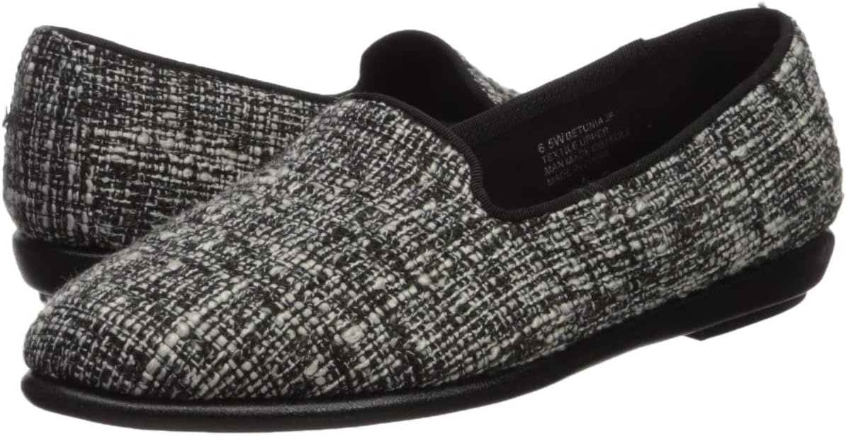 Aerosoles Women’s Betunia Slip-On Loafer with Memory Foam Footbed(Black White Combo)