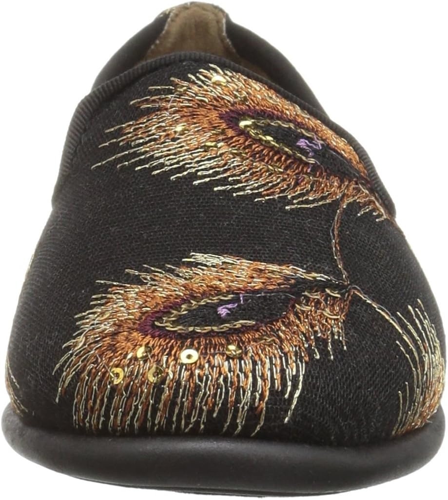 Aerosoles Women’s Betunia Slip-On Loafer with Memory Foam Footbed(Black Metal Feather)