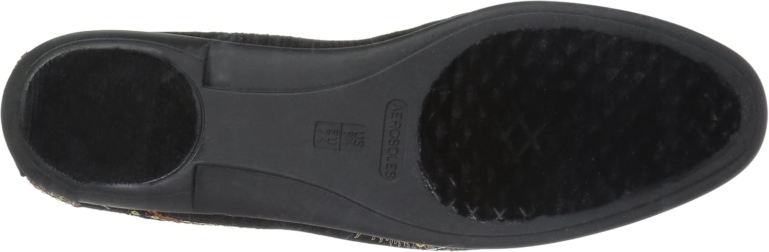 Aerosoles Women’s Betunia Slip-On Loafer with Memory Foam Footbed(Black Metal Feather)