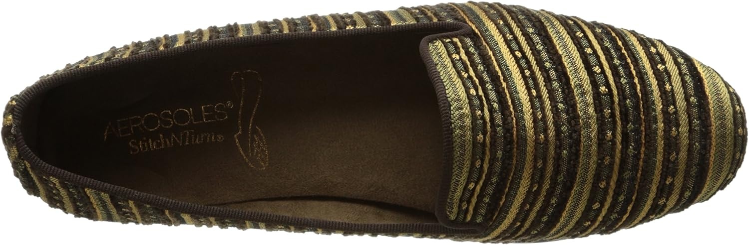 Aerosoles Women’s Betunia Slip-On Loafer with Memory Foam Footbed(Bronze Combo)