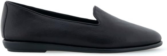 Aerosoles Women’s Betunia Slip-On Loafer with Memory Foam Footbed(Black Leather)