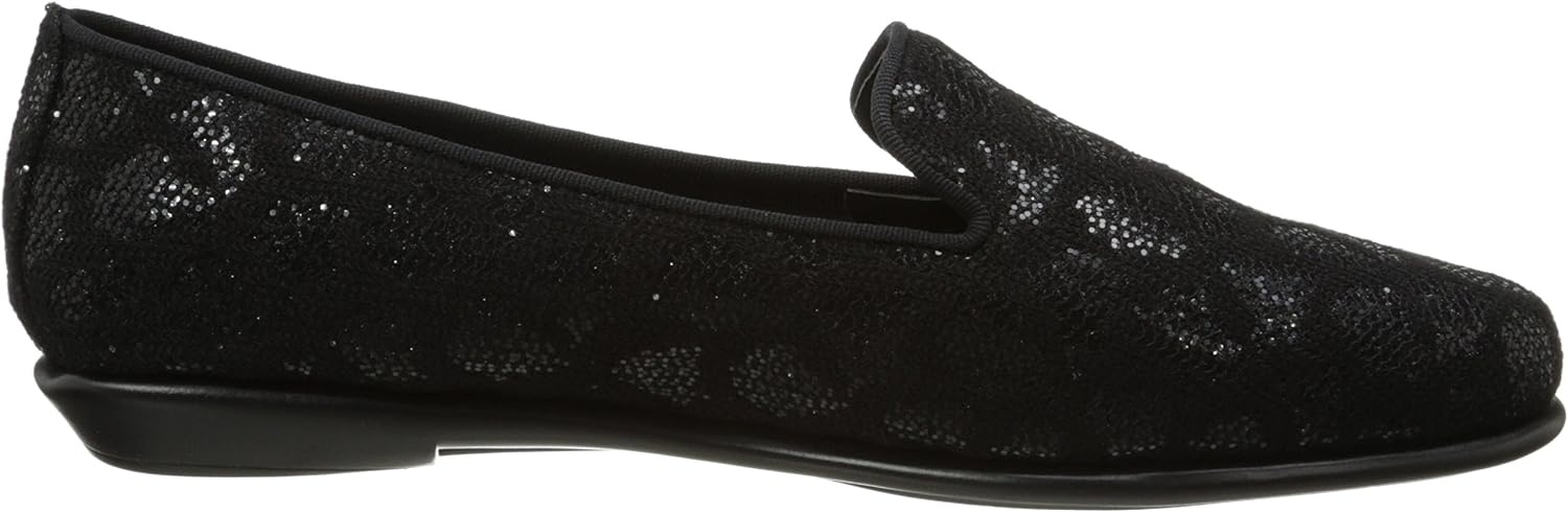 Aerosoles Women’s Betunia Slip-On Loafer with Memory Foam Footbed(Black Sparkle)