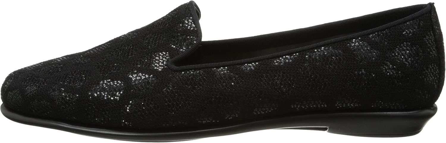 Aerosoles Women’s Betunia Slip-On Loafer with Memory Foam Footbed(Black Sparkle)