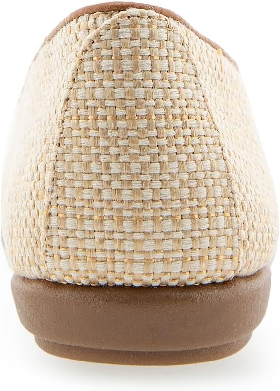 Aerosoles Women’s Betunia Slip-On Loafer with Memory Foam Footbed(Natural Raffia)