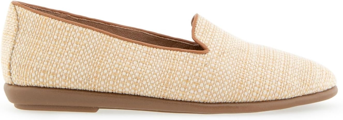 Aerosoles Women’s Betunia Slip-On Loafer with Memory Foam Footbed(Natural Raffia)