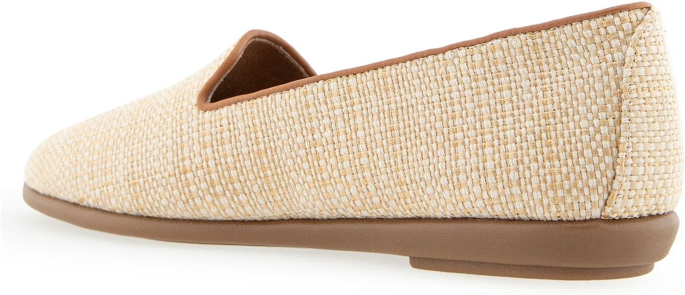 Aerosoles Women’s Betunia Slip-On Loafer with Memory Foam Footbed(Natural Raffia)