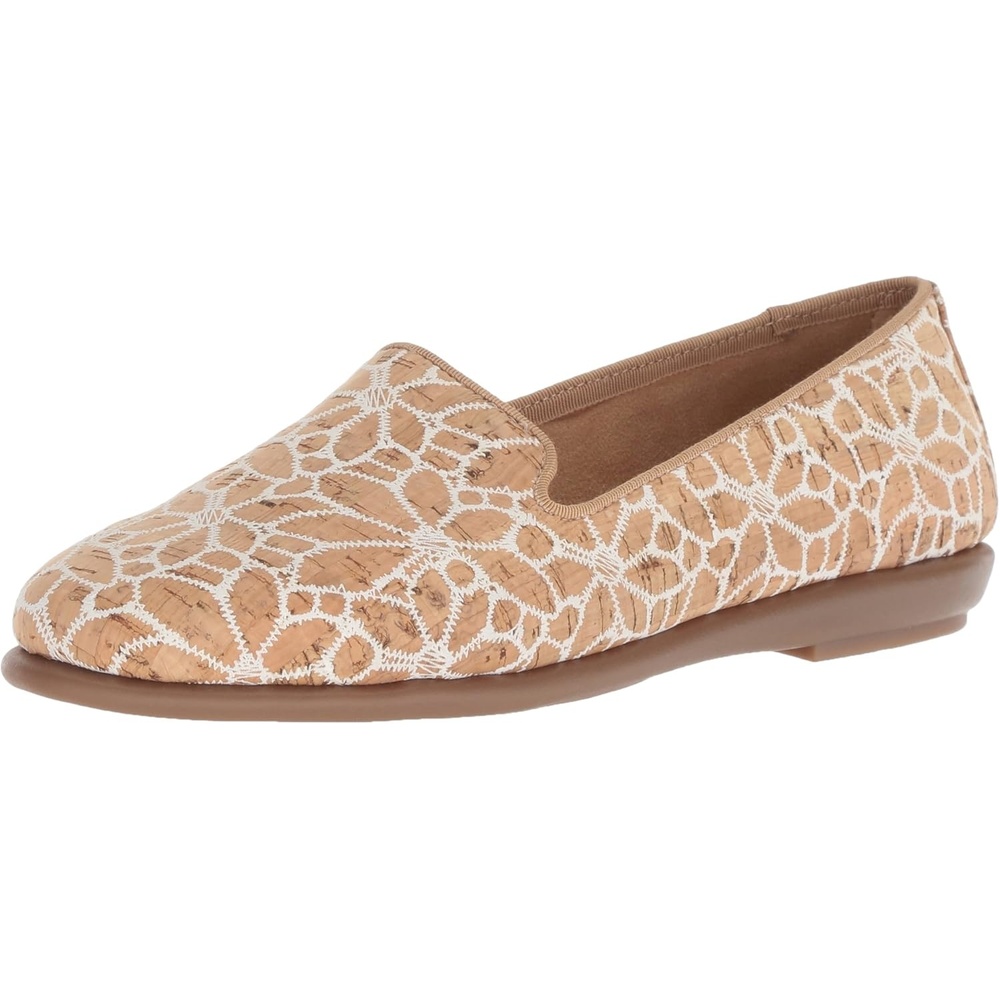 Aerosoles Women’s Betunia Slip-On Loafer with Memory Foam Footbed(Cork Combo)