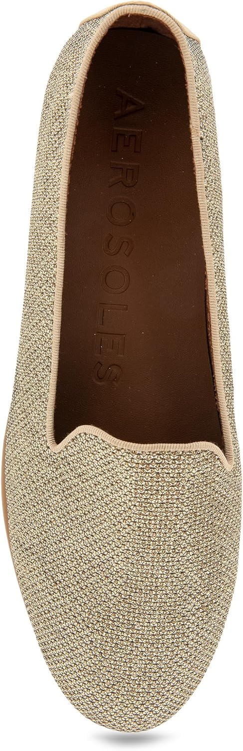 Aerosoles Women’s Betunia Slip-On Loafer with Memory Foam Footbed(Soft Gold Fabric)