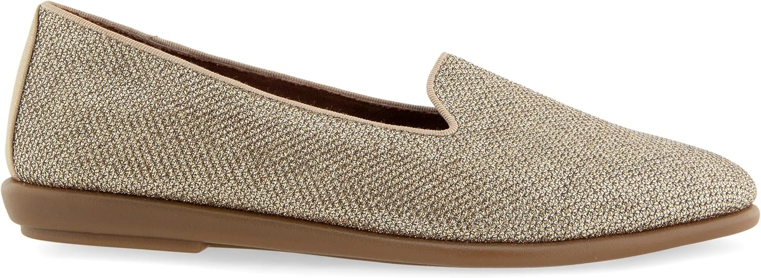 Aerosoles Women’s Betunia Slip-On Loafer with Memory Foam Footbed(Soft Gold Fabric)