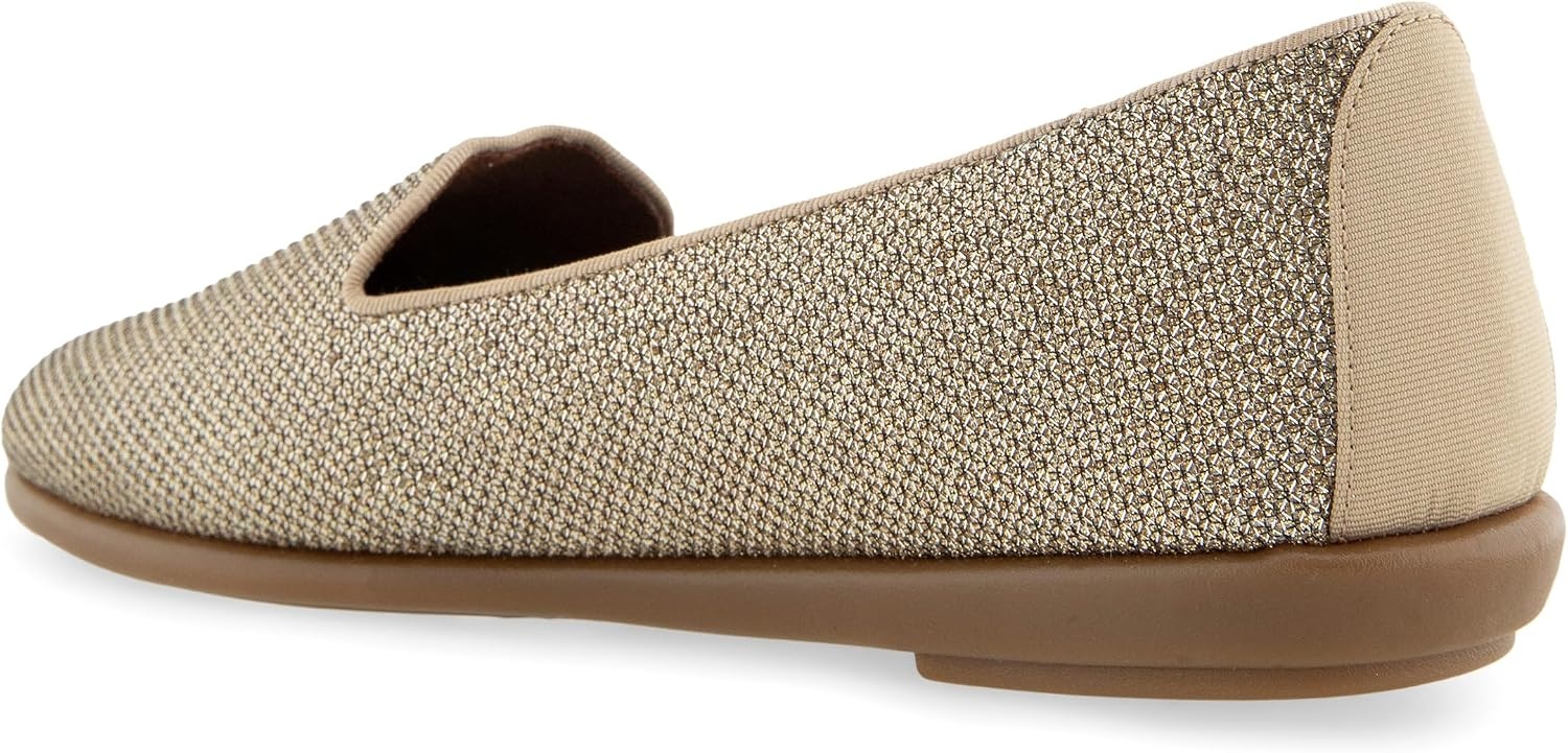 Aerosoles Women’s Betunia Slip-On Loafer with Memory Foam Footbed(Soft Gold Fabric)