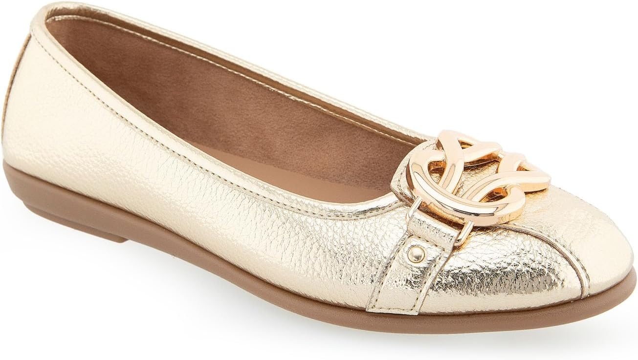 Aerosoles Women’s Big Bet Flats(Soft Gold Pu)