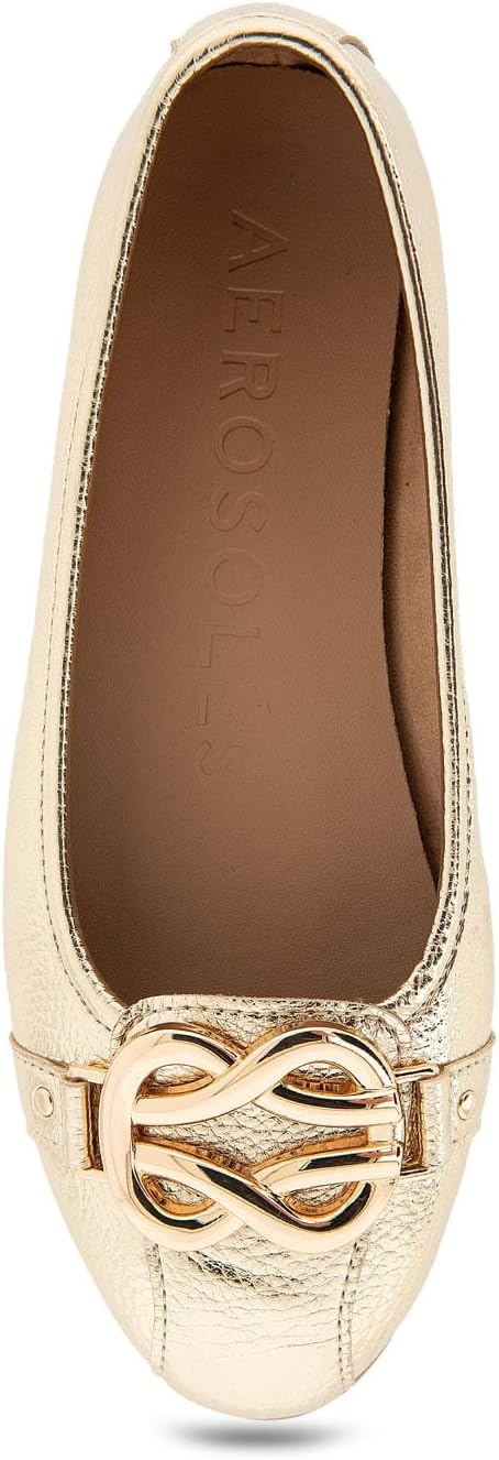Aerosoles Women’s Big Bet Flats(Soft Gold Pu)