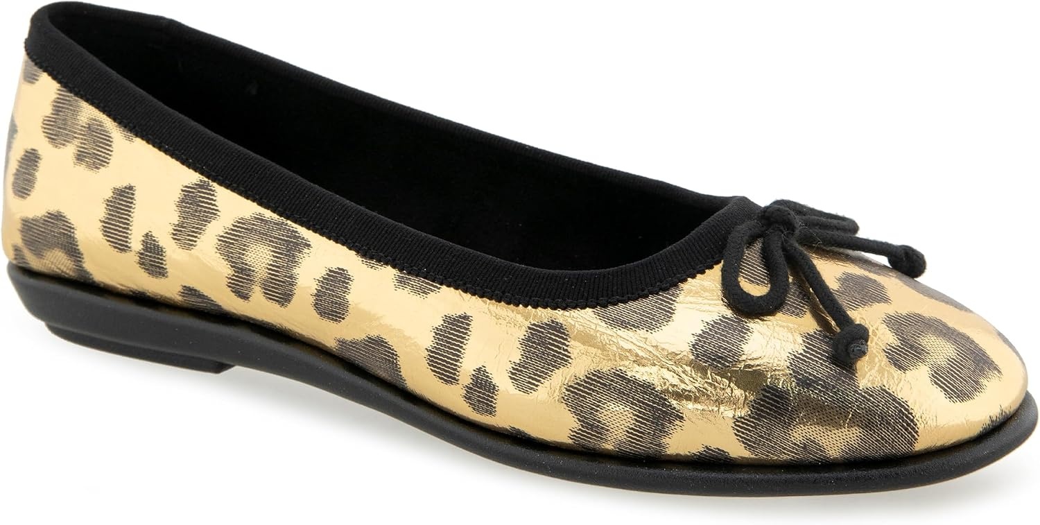 Aerosoles Women’s Homebet Flats(Gold Metallic Leopard)