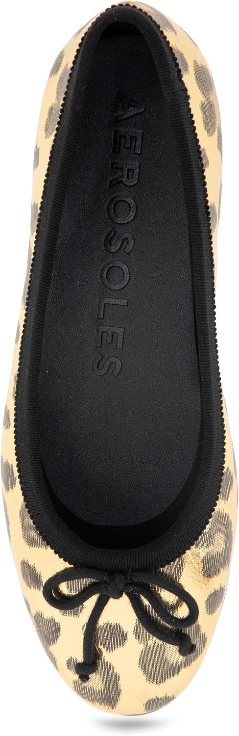Aerosoles Women’s Homebet Flats(Gold Metallic Leopard)