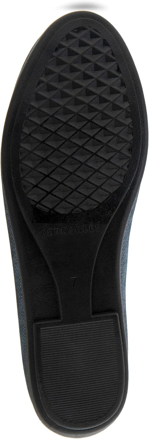 Aerosoles Women’s Betunia Slip-On Loafer with Memory Foam Footbed(Blue Jean Textured Faux Leather)