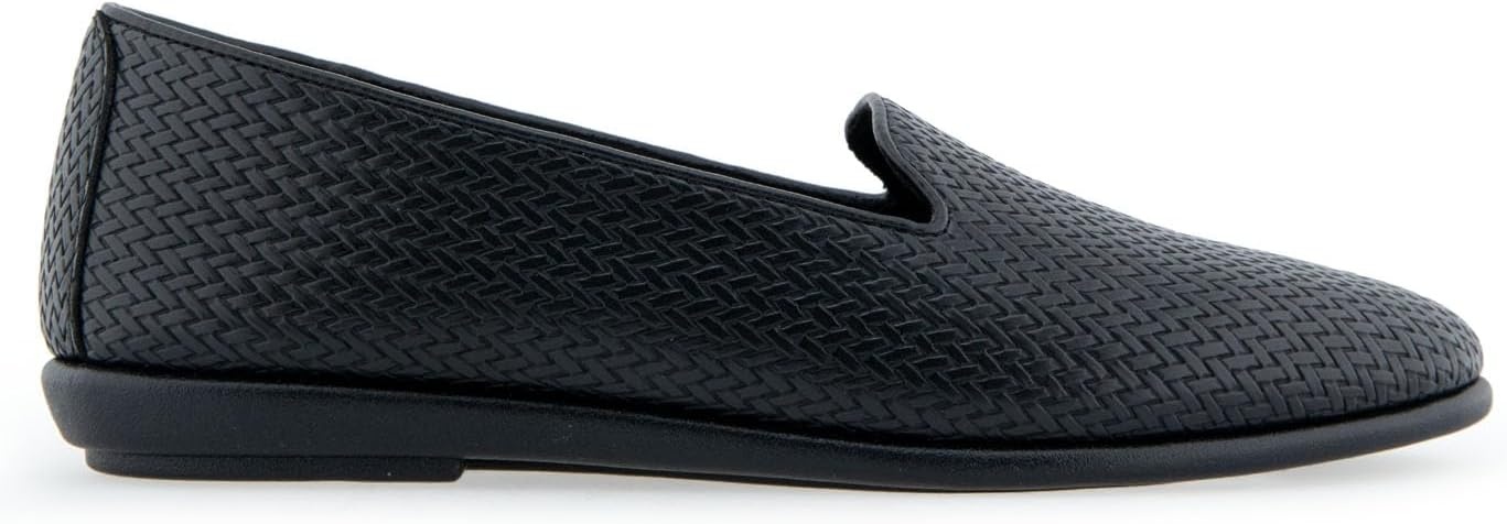 Aerosoles Women’s Betunia Slip-On Loafer with Memory Foam Footbed(Black Woven)