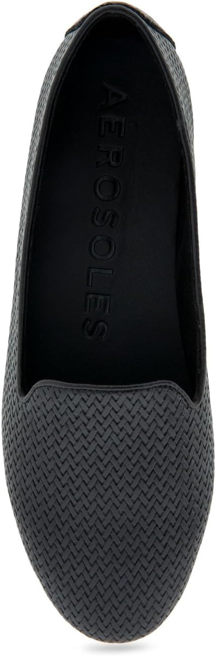 Aerosoles Women’s Betunia Slip-On Loafer with Memory Foam Footbed(Black Woven)