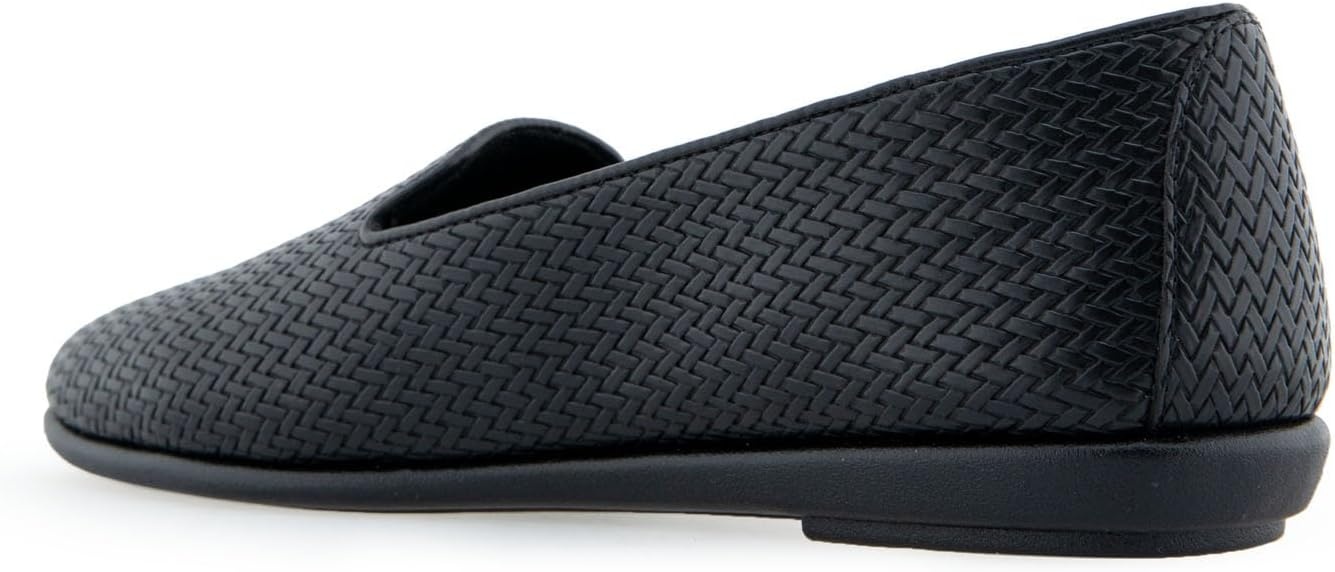Aerosoles Women’s Betunia Slip-On Loafer with Memory Foam Footbed(Black Woven)