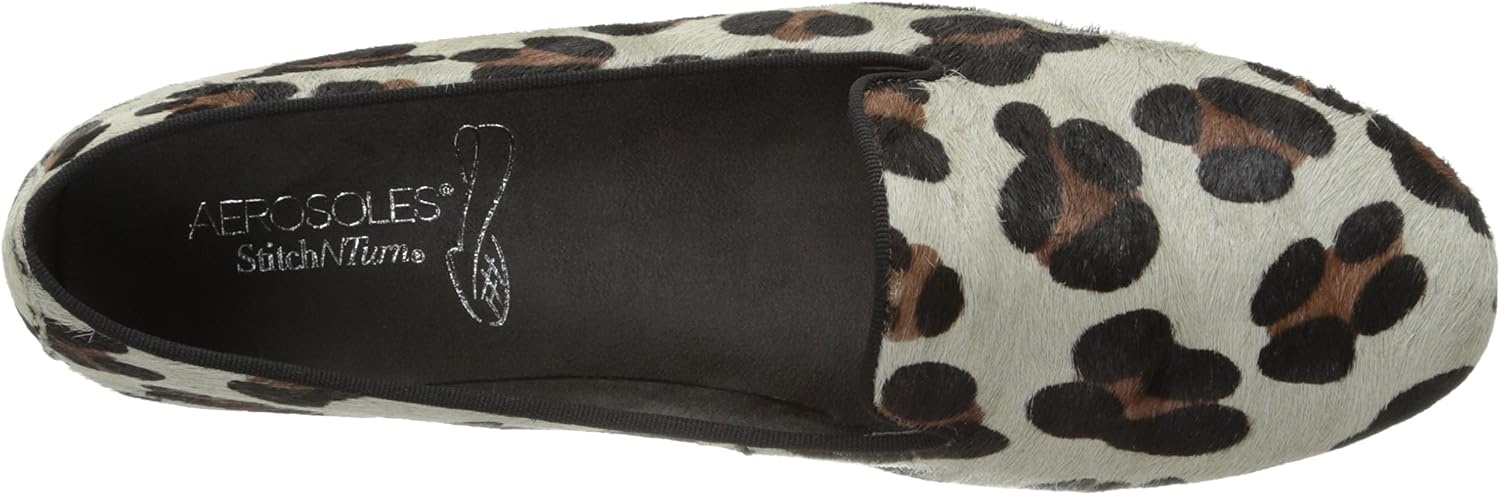 Aerosoles Women’s Betunia Slip-On Loafer with Memory Foam Footbed(Leopard Black/Grey)