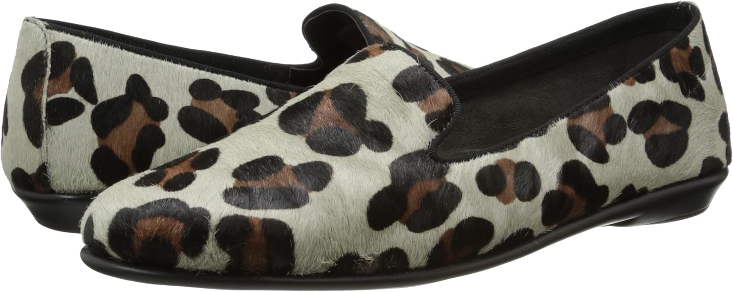 Aerosoles Women’s Betunia Slip-On Loafer with Memory Foam Footbed(Leopard Black/Grey)