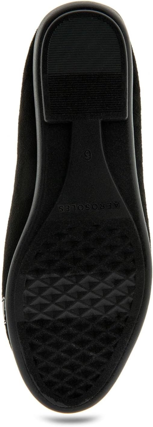 Aerosoles Women’s Big Bet Flats(Black Faux Suede)