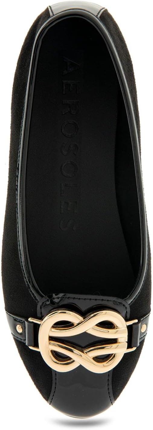 Aerosoles Women’s Big Bet Flats(Black Faux Suede)
