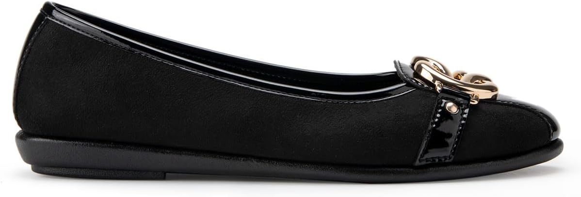 Aerosoles Women’s Big Bet Flats(Black Faux Suede)