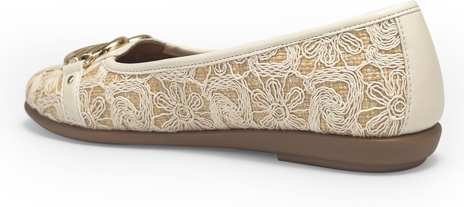 Aerosoles Women’s Big Bet Flats(Natural/Eggnog)