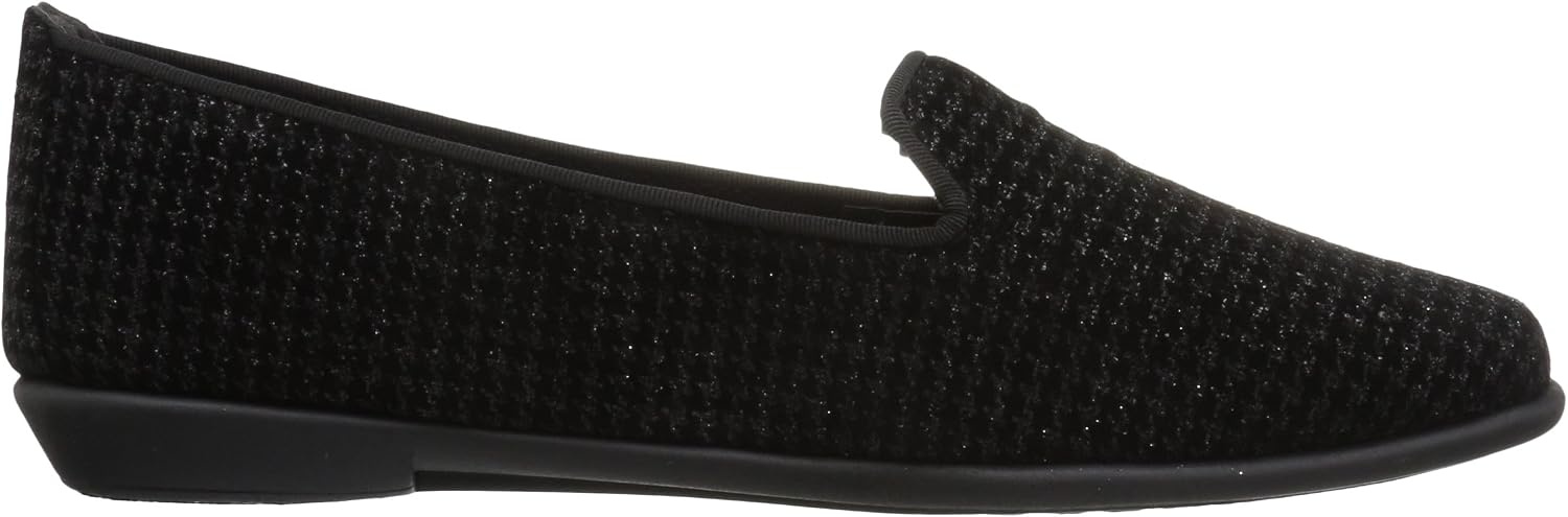 Aerosoles Women’s Betunia Slip-On Loafer with Memory Foam Footbed(Black Houndstooth)
