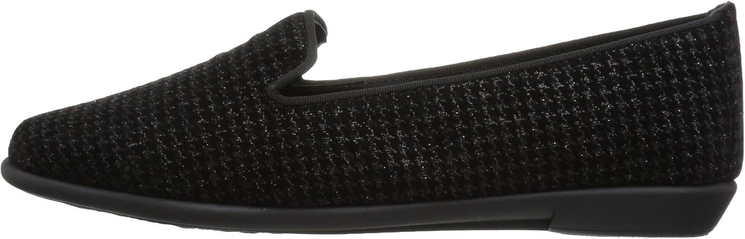 Aerosoles Women’s Betunia Slip-On Loafer with Memory Foam Footbed(Black Houndstooth)