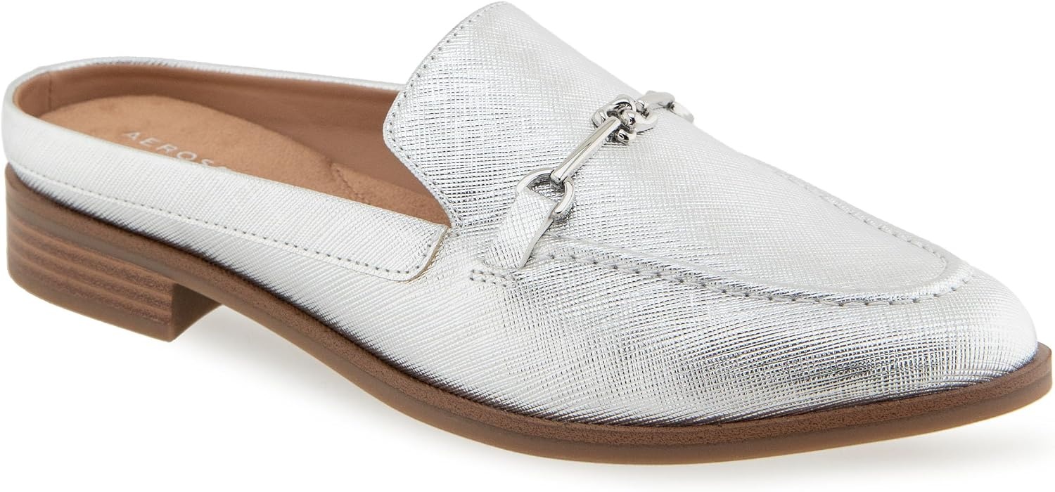 Aerosoles Women’s Erik(Silver Metallic Textured Faux Leather)