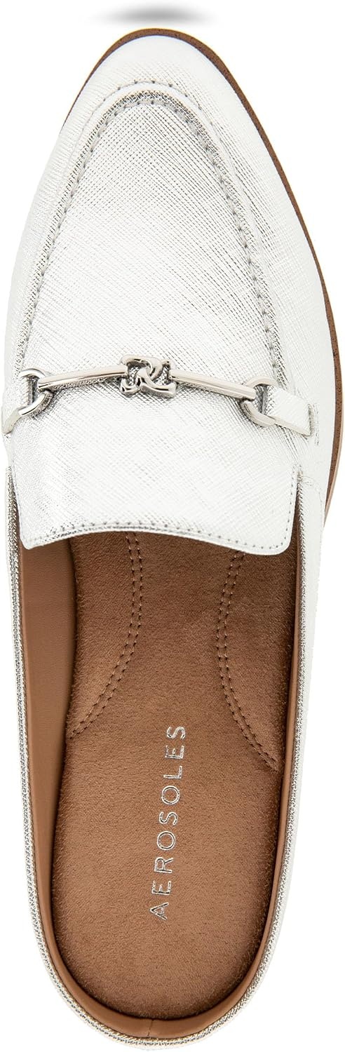 Aerosoles Women’s Erik(Silver Metallic Textured Faux Leather)