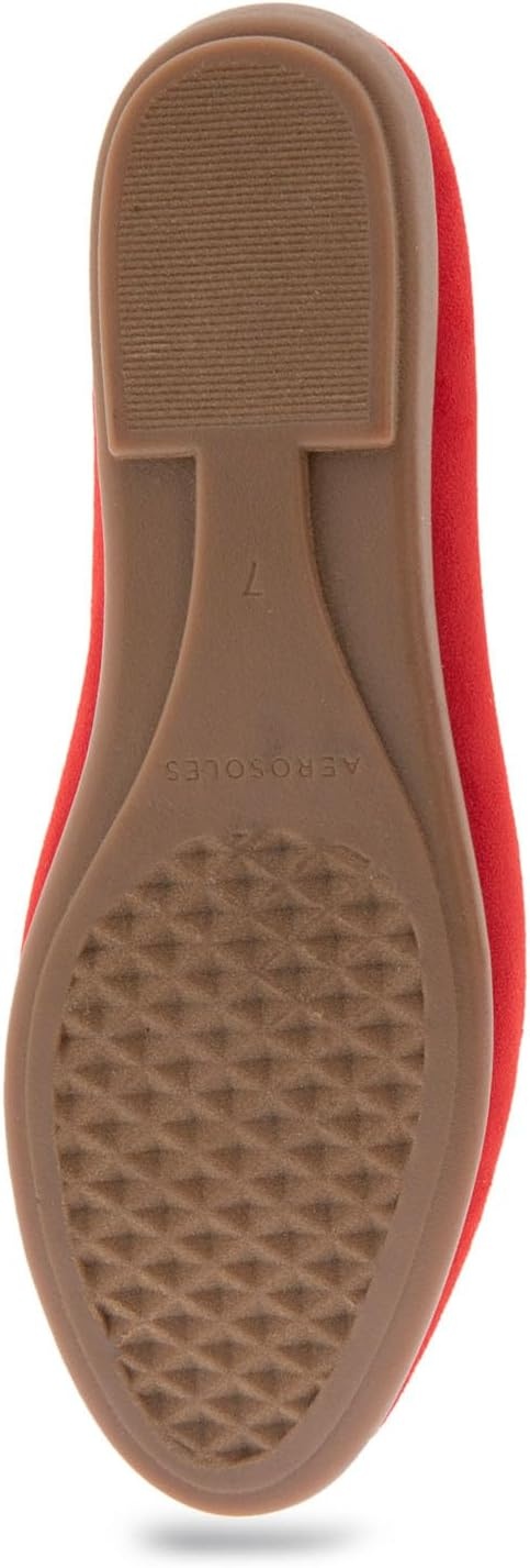 Aerosoles Women’s Homebet Flats(Racing Red Faux Suede)