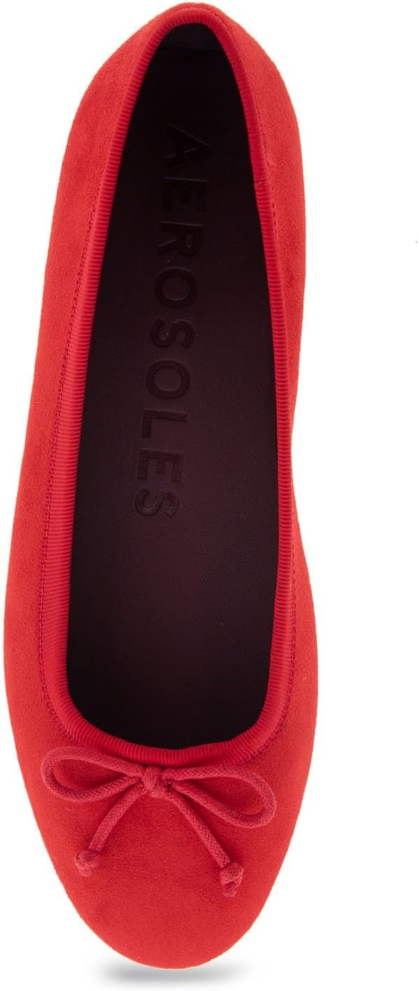 Aerosoles Women’s Homebet Flats(Racing Red Faux Suede)