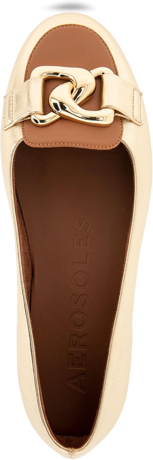 Aerosoles Women’s Bell(Gold/Tan Faux Leather)