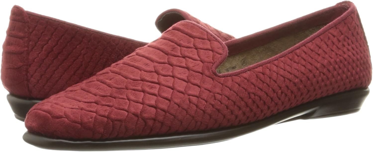 Aerosoles Women’s Betunia Slip-On Loafer with Memory Foam Footbed(Red Snake)