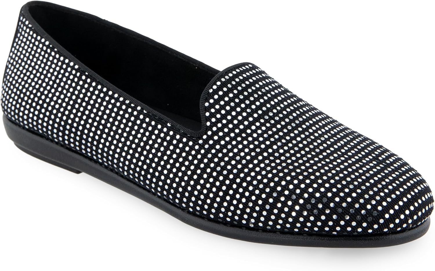 Aerosoles Women’s Betunia Slip-On Loafer with Memory Foam Footbed(Silver/Black)