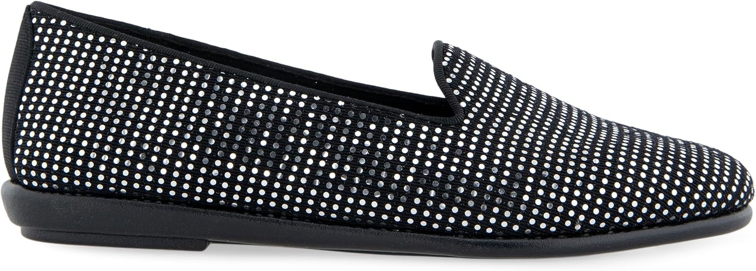 Aerosoles Women’s Betunia Slip-On Loafer with Memory Foam Footbed(Silver/Black)