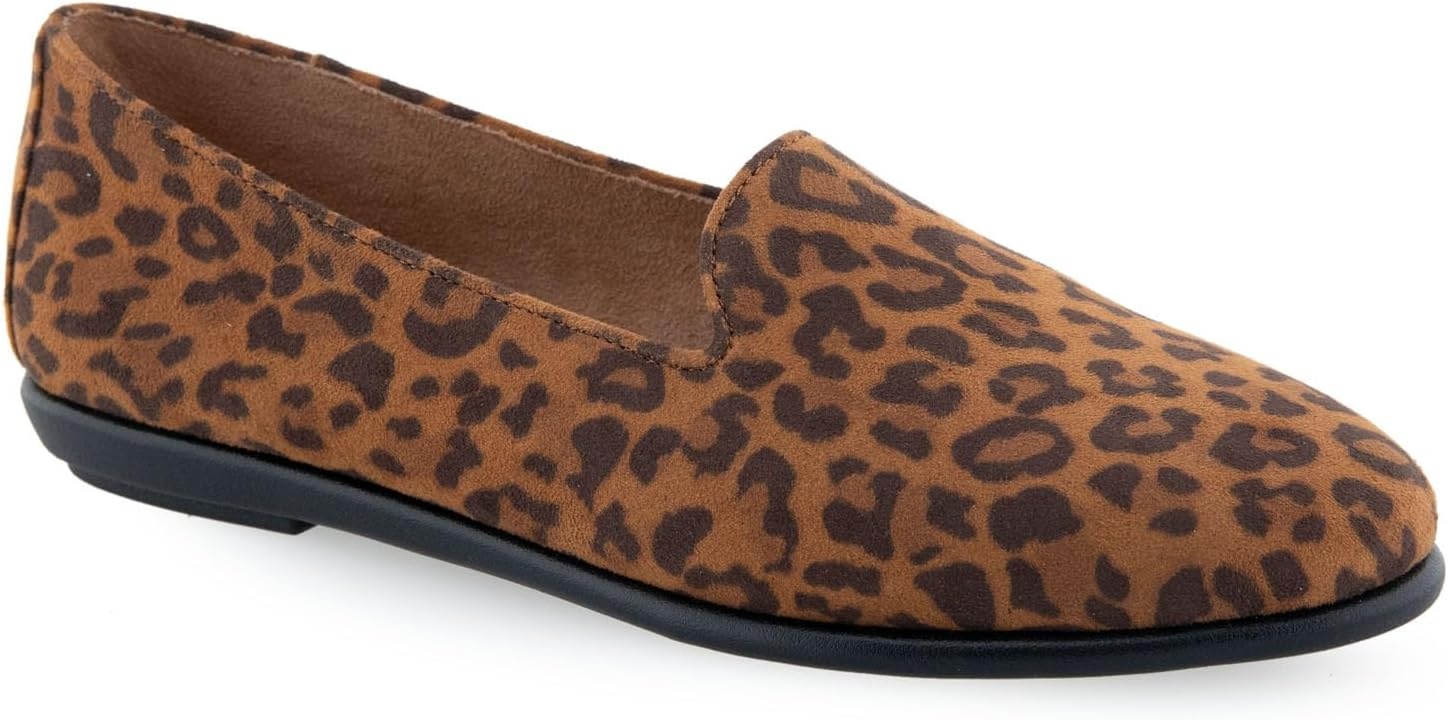 Aerosoles Women’s Betunia Slip-On Loafer with Memory Foam Footbed(Leopard Fab Suede)