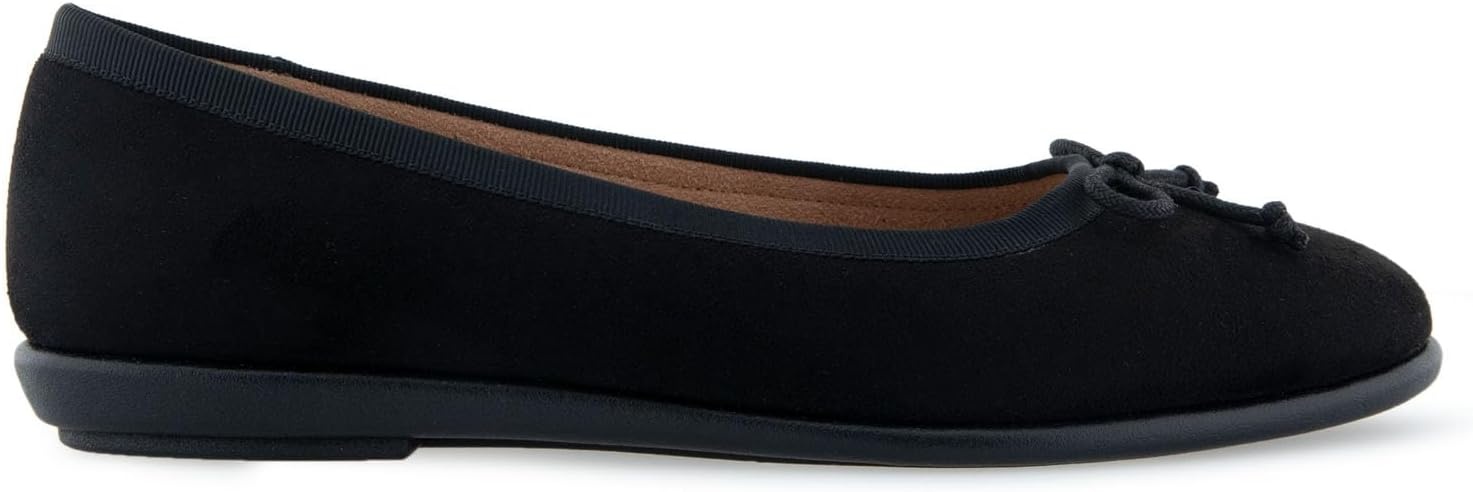 Aerosoles Women’s Homebet Flats(Black Faux Suede)