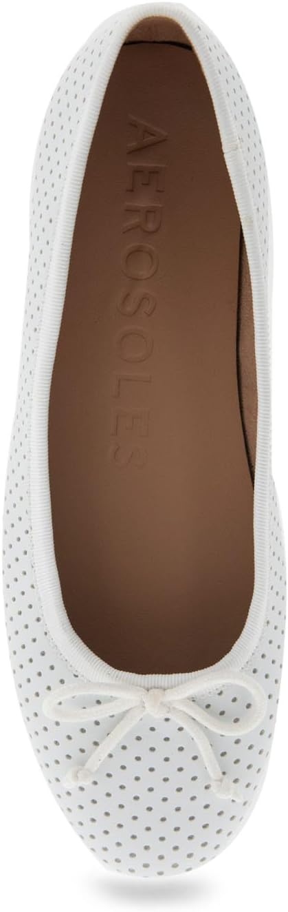 Aerosoles Women’s Homebet Flats(White Perf)