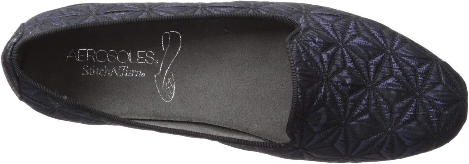 Aerosoles Women’s Betunia Slip-On Loafer with Memory Foam Footbed(Dark Blue Combo)