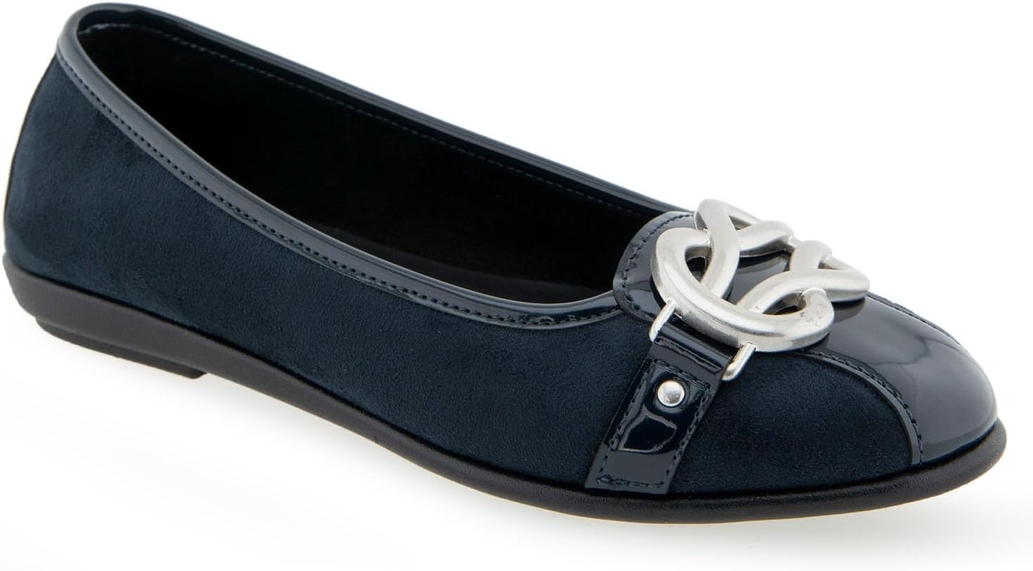 Aerosoles Women’s Big Bet Flats(Navy Faux Suede)