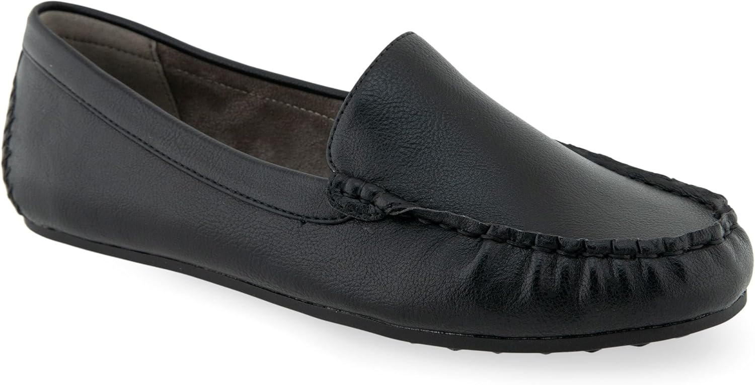 Aerosoles Over Drive(Black Faux Leather)