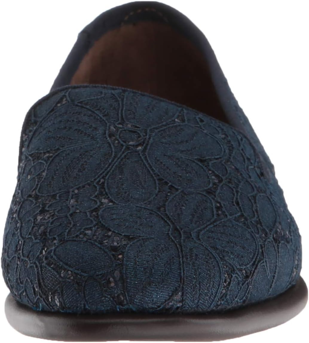 Aerosoles Women’s Betunia Slip-On Loafer with Memory Foam Footbed(Blue Fabric)