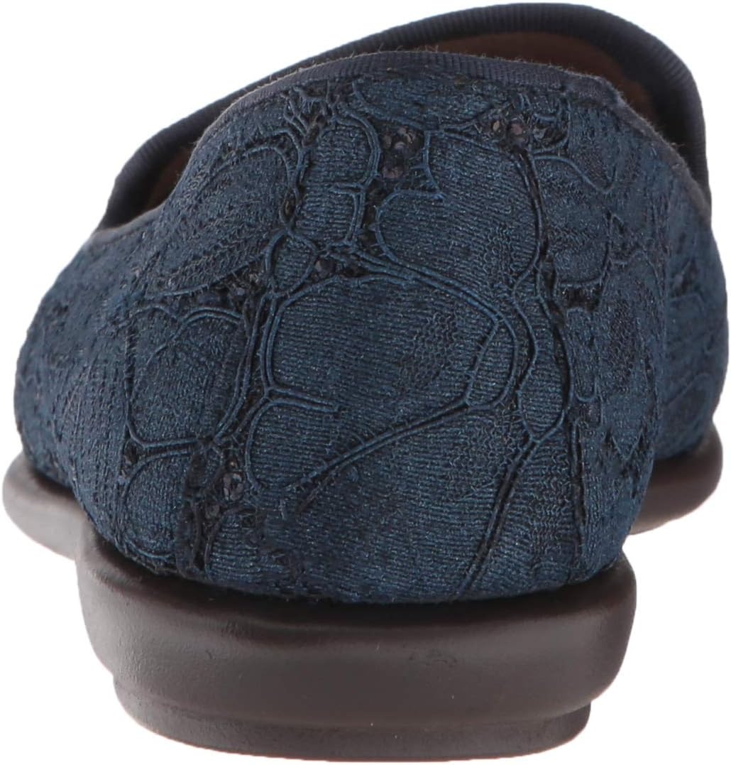 Aerosoles Women’s Betunia Slip-On Loafer with Memory Foam Footbed(Blue Fabric)