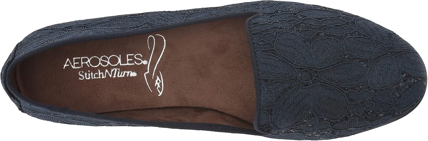 Aerosoles Women’s Betunia Slip-On Loafer with Memory Foam Footbed(Blue Fabric)