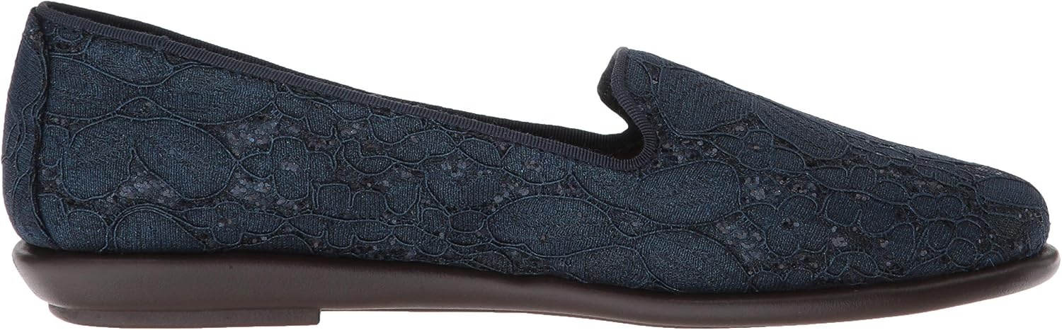 Aerosoles Women’s Betunia Slip-On Loafer with Memory Foam Footbed(Blue Fabric)