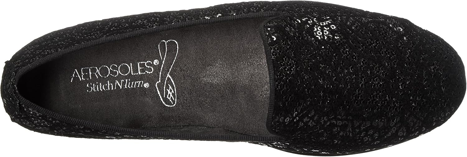 Aerosoles Women’s Betunia Slip-On Loafer with Memory Foam Footbed(Black Velvet)